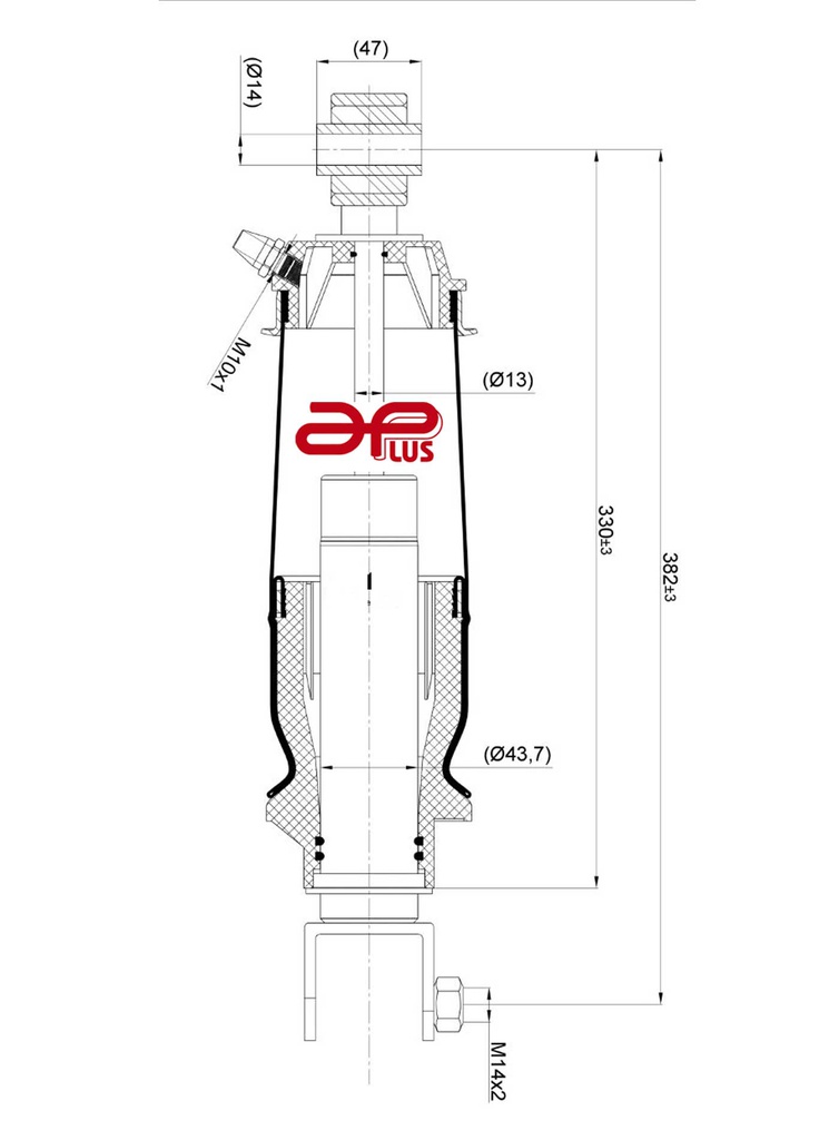 93153AP Amortiguador de cabina con fuelle