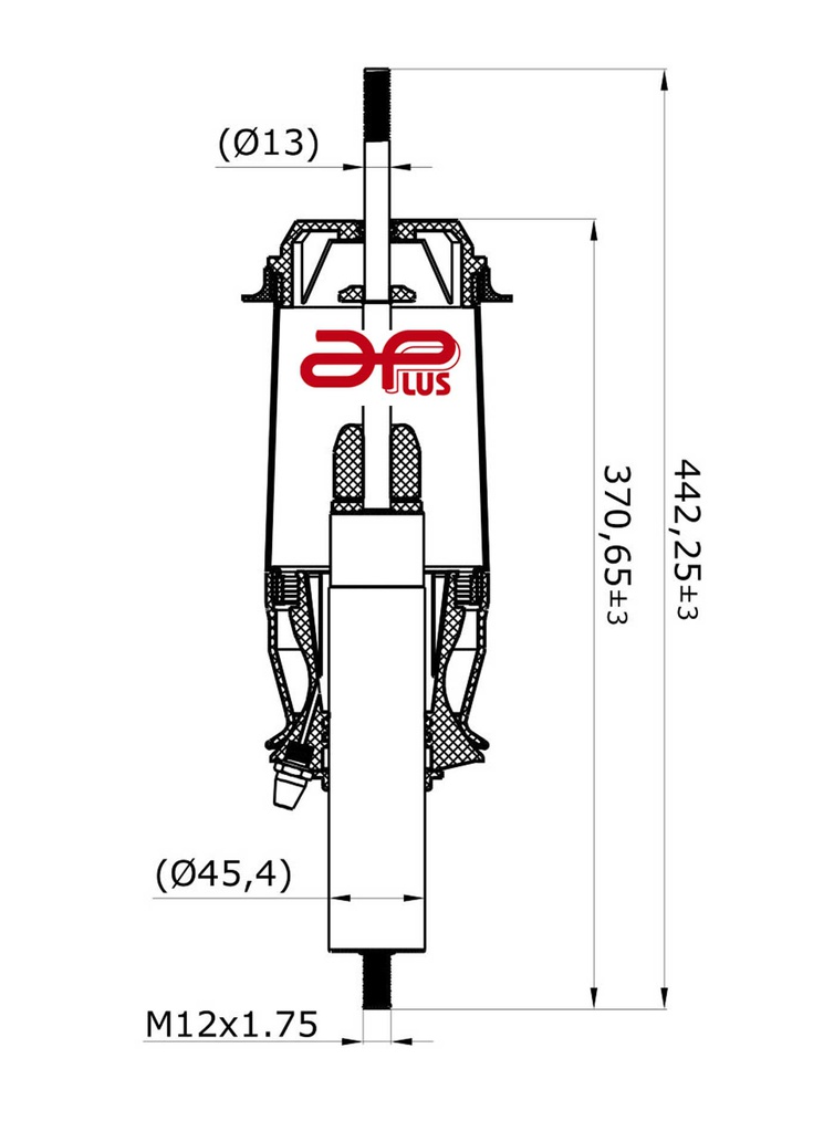 93134AMRAP Amortiguador de cabina con fuelle